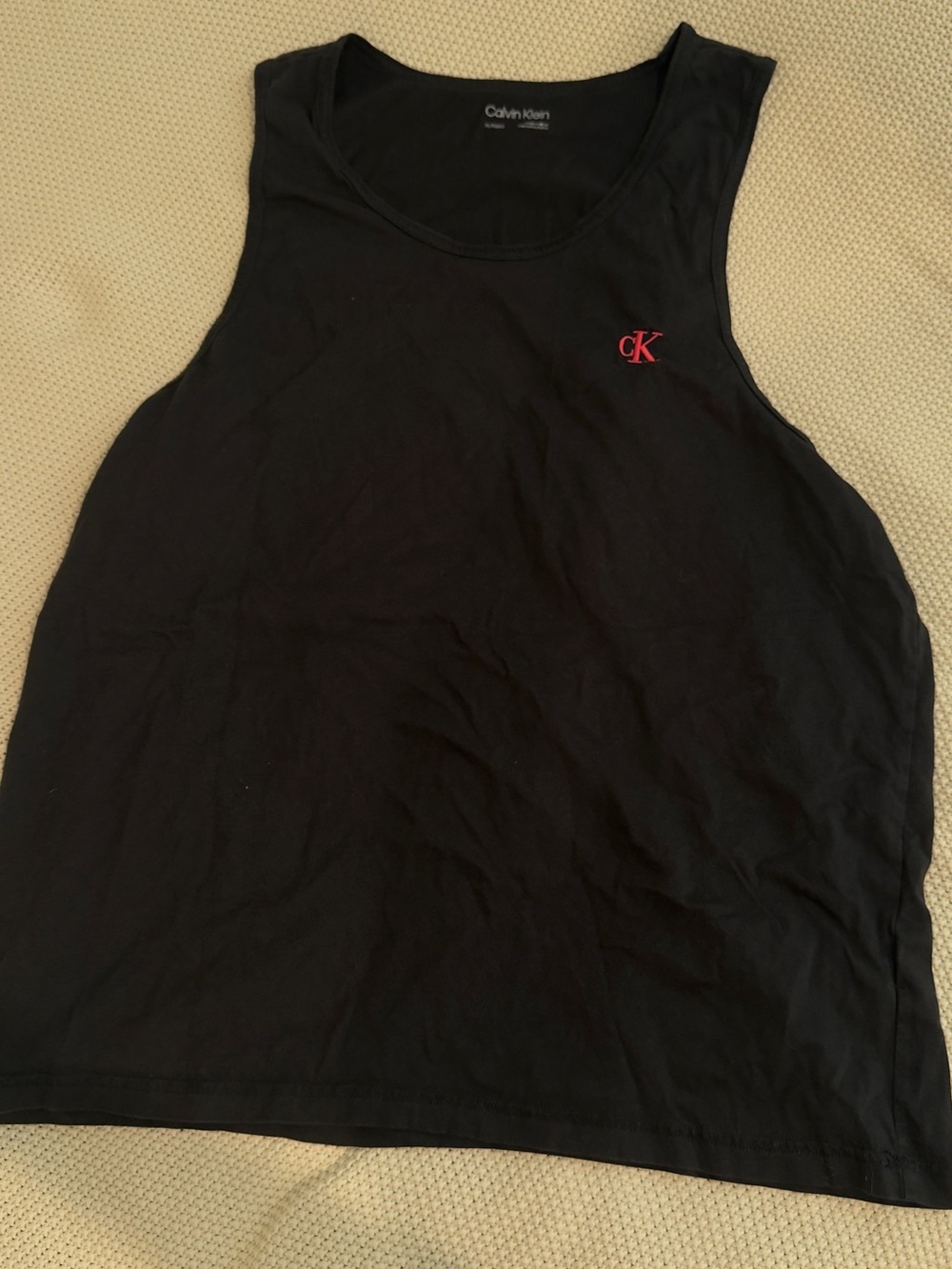 Calvin Klein Black Tank Top with Red CK Chest Logo